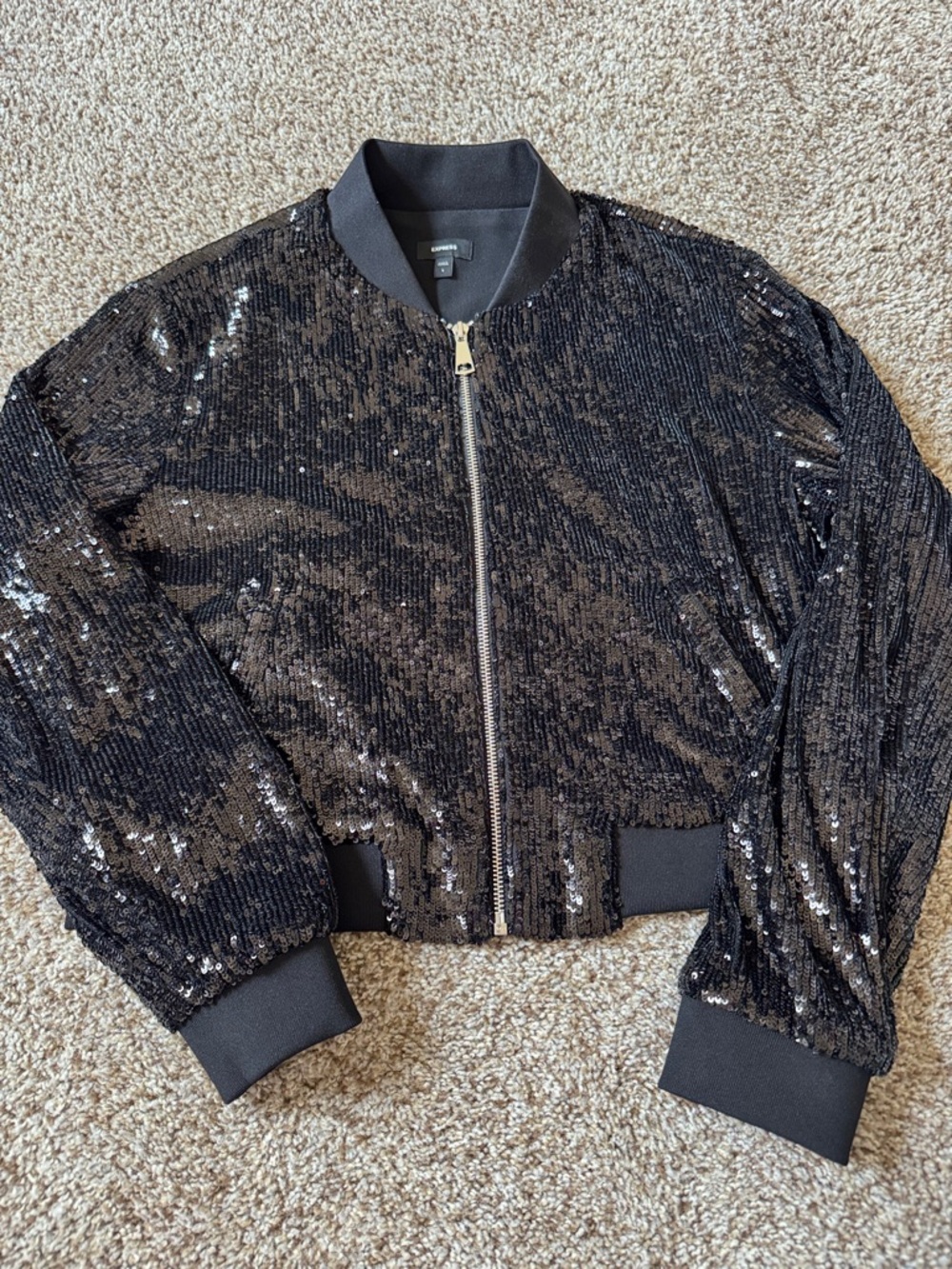 EXPRESS SEQUIN ZIP UP JACKET